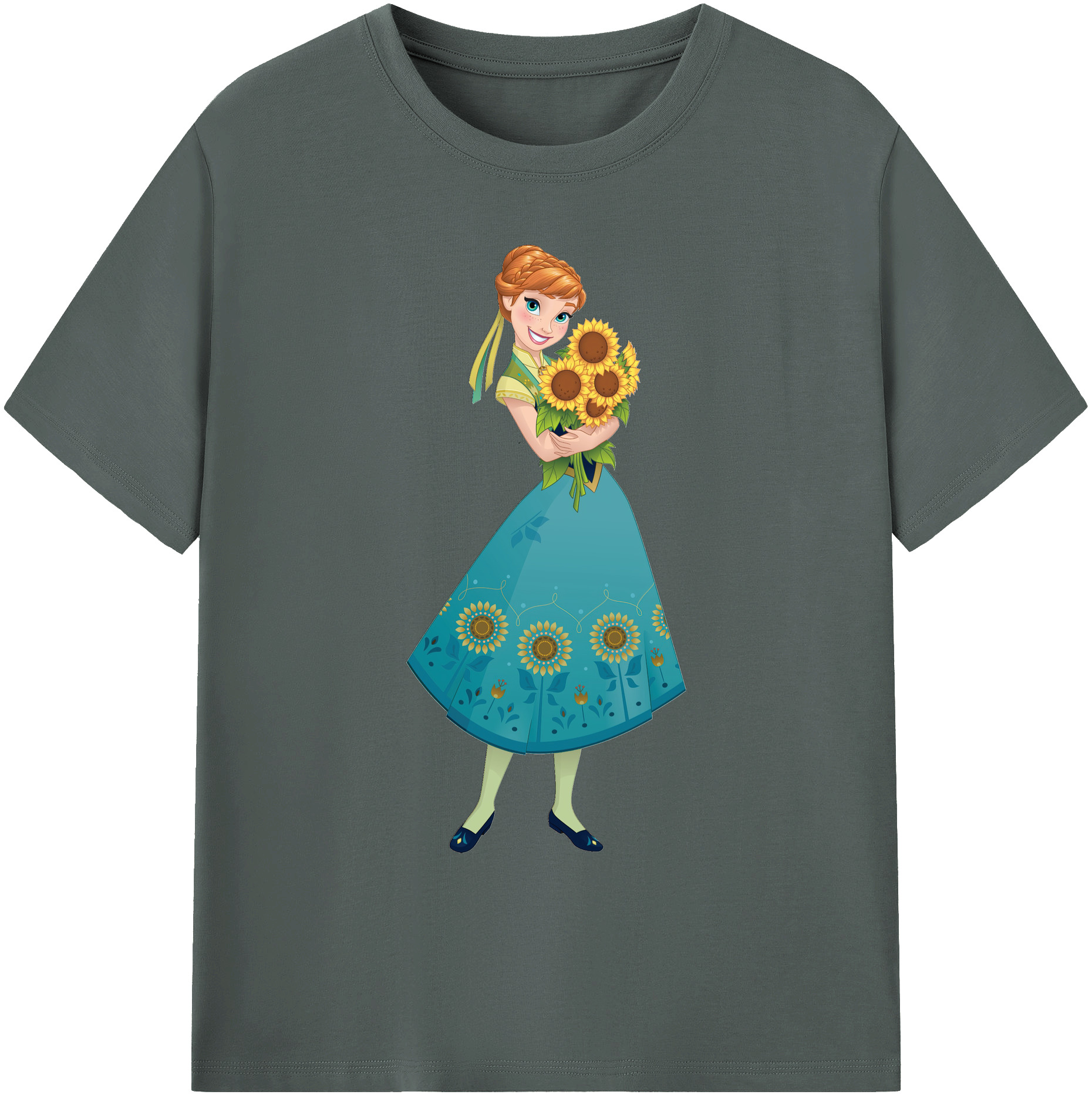 （画像用） アナと雪の女王 アンナ エルサ Frozen Anna Elsa 綿100％ メンズ半袖Tシャツ｜肌触りやわらか＆通気性